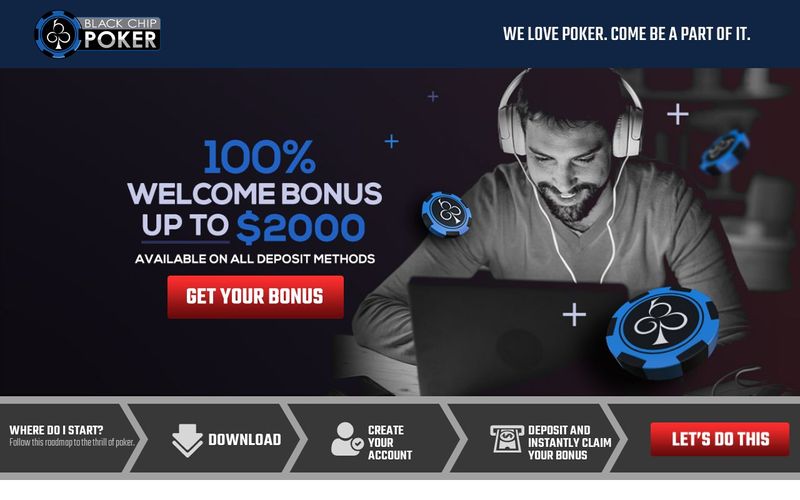 Black Chip Poker — 100% Welcome Bonus up to $2,000