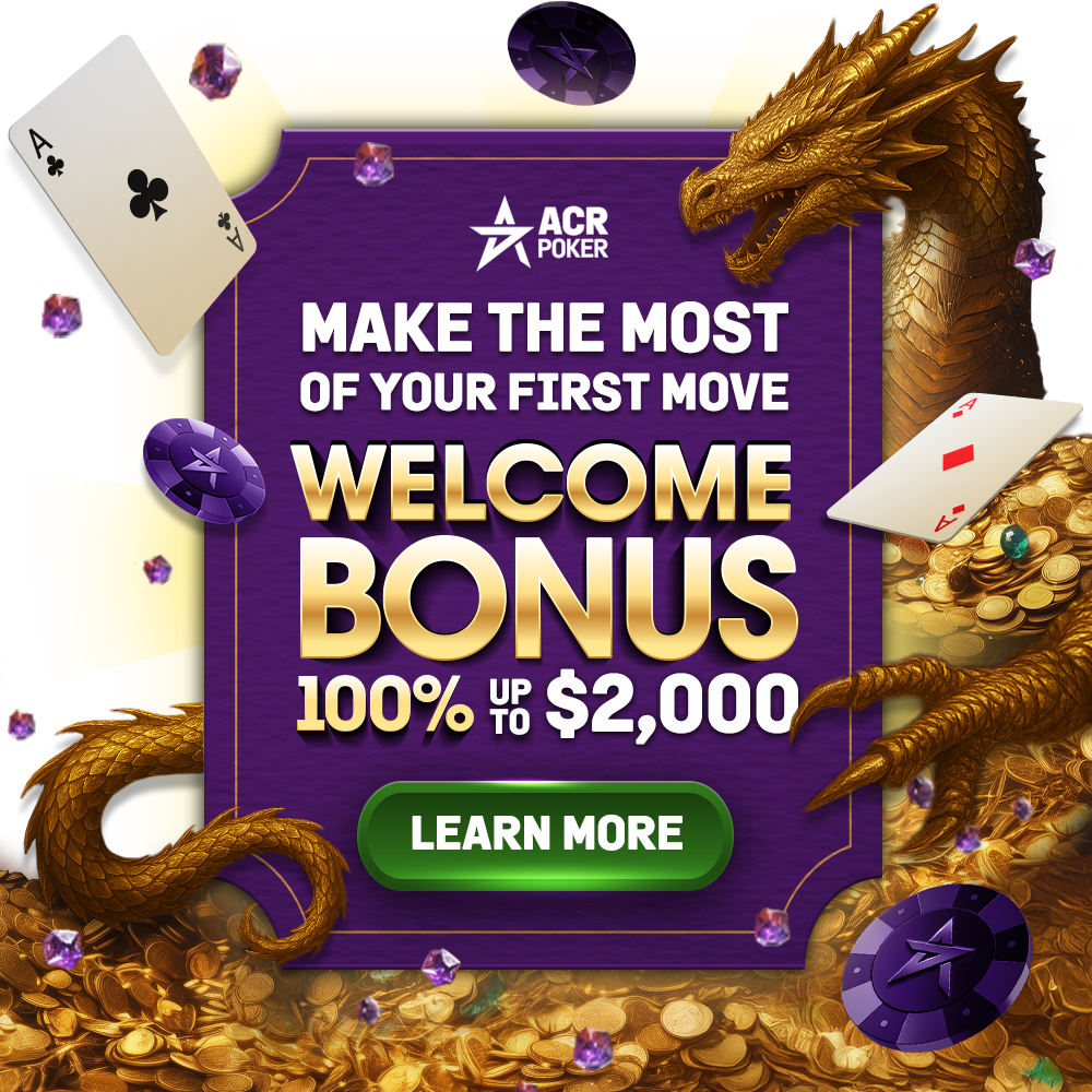 ACR Poker — 100% Welcome Bonus up to $2,000